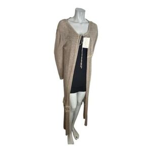 Tan Linen Open Jacket Duster